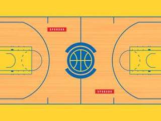 篮球场平面图例证