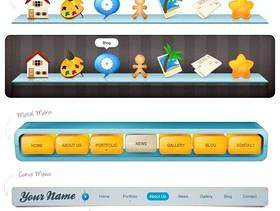 几款导航条psd分层素材