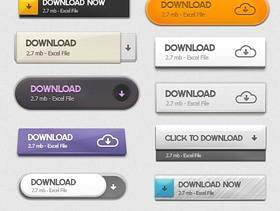 网页下载按钮打包PSD素材