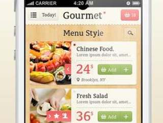 美食iPhone App UI Kit Psd