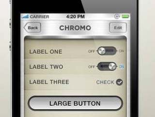 Chrome iPhone App UI Kit Psd