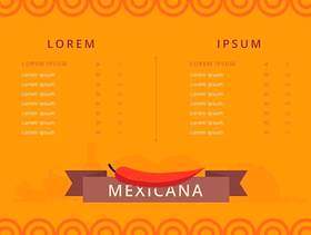 墨西哥食物和菜单模板矢量