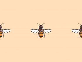 蜜蜂矢量无缝背景米色