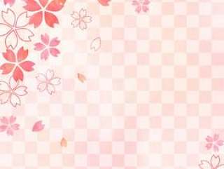 樱桃树_格子粉红色背景_垂直类型1588