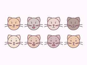 矢量可爱的猫咪图释