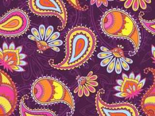Multicolor Seamless Paisley Pattern.