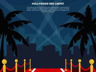 好莱坞红地毯矢量图