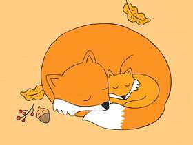 卡通可爱的秋天狐狸矢量。