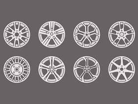  运动铝合金车轮图标矢量