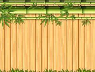 竹子和木篱芭概念