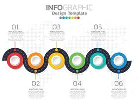 信息图表模板设计与6种颜色选项
