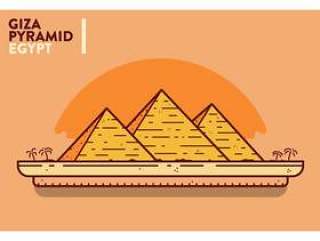 埃及明信片矢量