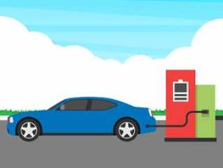 电动汽车充电站概念例证
