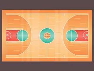 篮球场孤立的矢量
