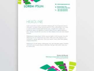 抽象的信纸模板与多彩的形状