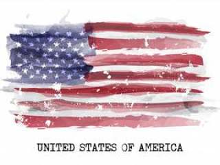 美国的水彩旗帜