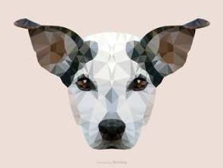 抽象杰克罗素狗画像在低多矢量设计