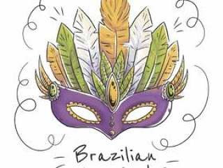 巴西狂欢节的巴西面具