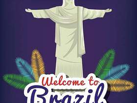 欢迎来到巴西海报矢量插图设计
