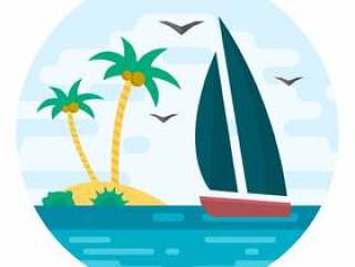 平坦的热带海滩