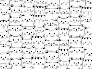 Cute cat seamless pattern