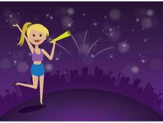  新年快乐背景矢量