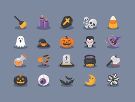 halloween-icons 万圣节扁平图标