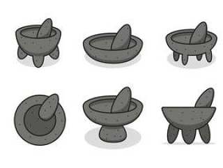 卡通Molcajete矢量