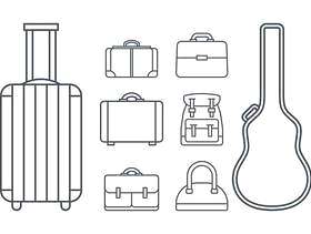 案例和行李图标矢量