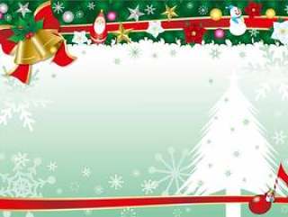圣诞冬青和贝尔和丝带框架