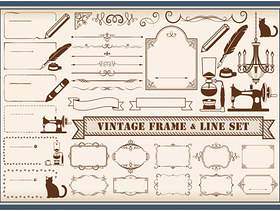 复古框架和线装饰套