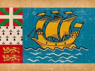 圣皮埃尔和密克隆的Grunge旗子