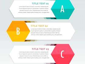 三个步骤五颜六色的infographics模板