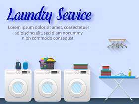 洗衣服务广告横幅概念设计