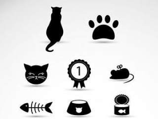 黑色猫元素图标