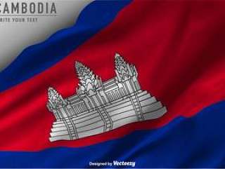 矢量柬埔寨国旗背景