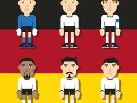德国足球字符平插图矢量