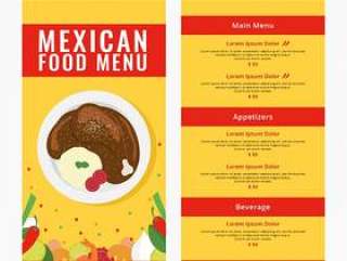 墨西哥食物菜单矢量图