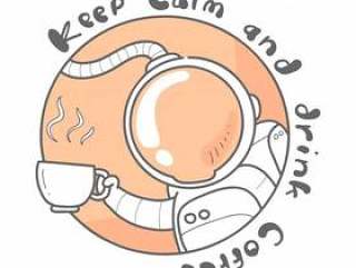 Happy astronaut doodle