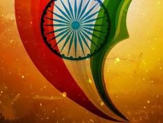 老印度国旗创意矢量设计插画