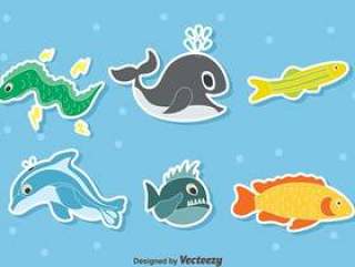 卡通海生物集合矢量