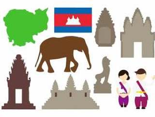  柬埔寨图标矢量