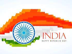 印度创意矢量设计插画的国旗
