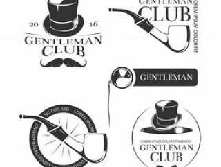 复古绅士俱乐部矢量标志