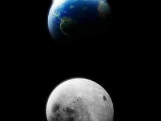 地球与月球—psd分层素材