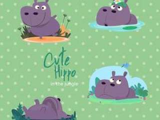 Jungle Cute Hippo