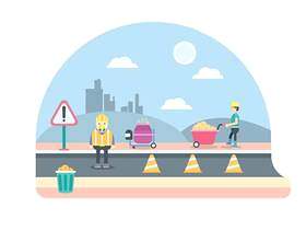 道路工人例证
