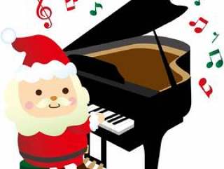 圣诞老人弹钢琴