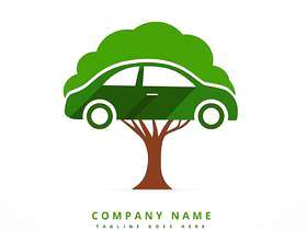 汽车和树业务符号概念设计