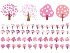 樱花樱花樱花樱桃树简单的图标背景